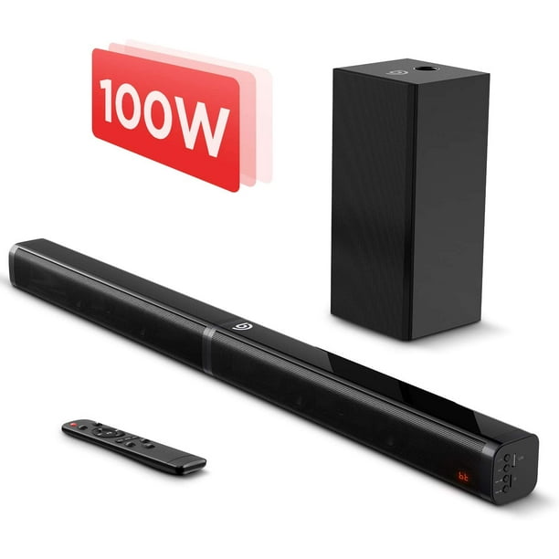 37-Inch 2.1 Channel 240W TV Slim Stereo Sound-bar w/ Bluetooth LED Display Radio
